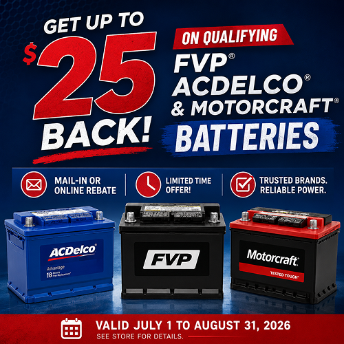 Battery Rebate | Mike and Sons Automotive, Inc.