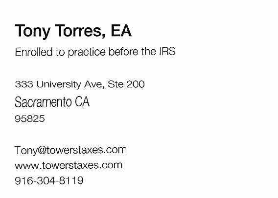 Tony Torres EA | Towers Tax Strategy